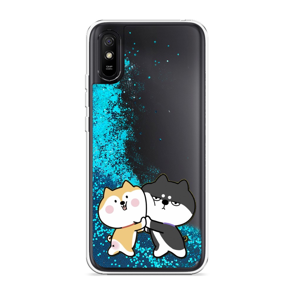 

Жидкий чехол с блестками "Обнимашки акита" на Xiaomi Redmi 9A, 38993-1