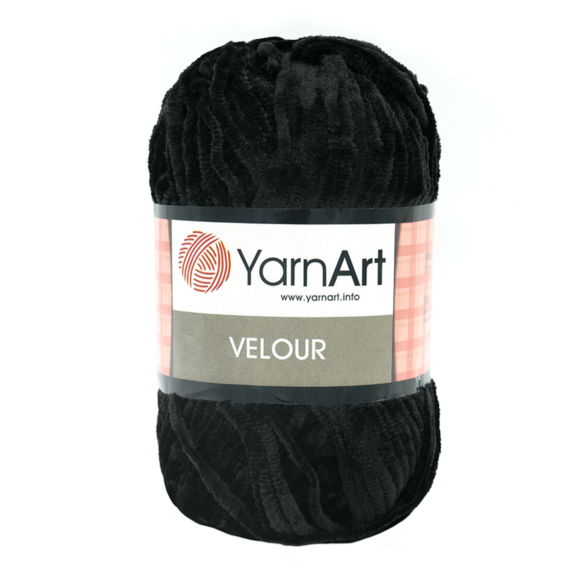 Пряжа YarnArt Velour 100г, 170м (100% микрополиэстер) (842 чёрный), 5 мотков