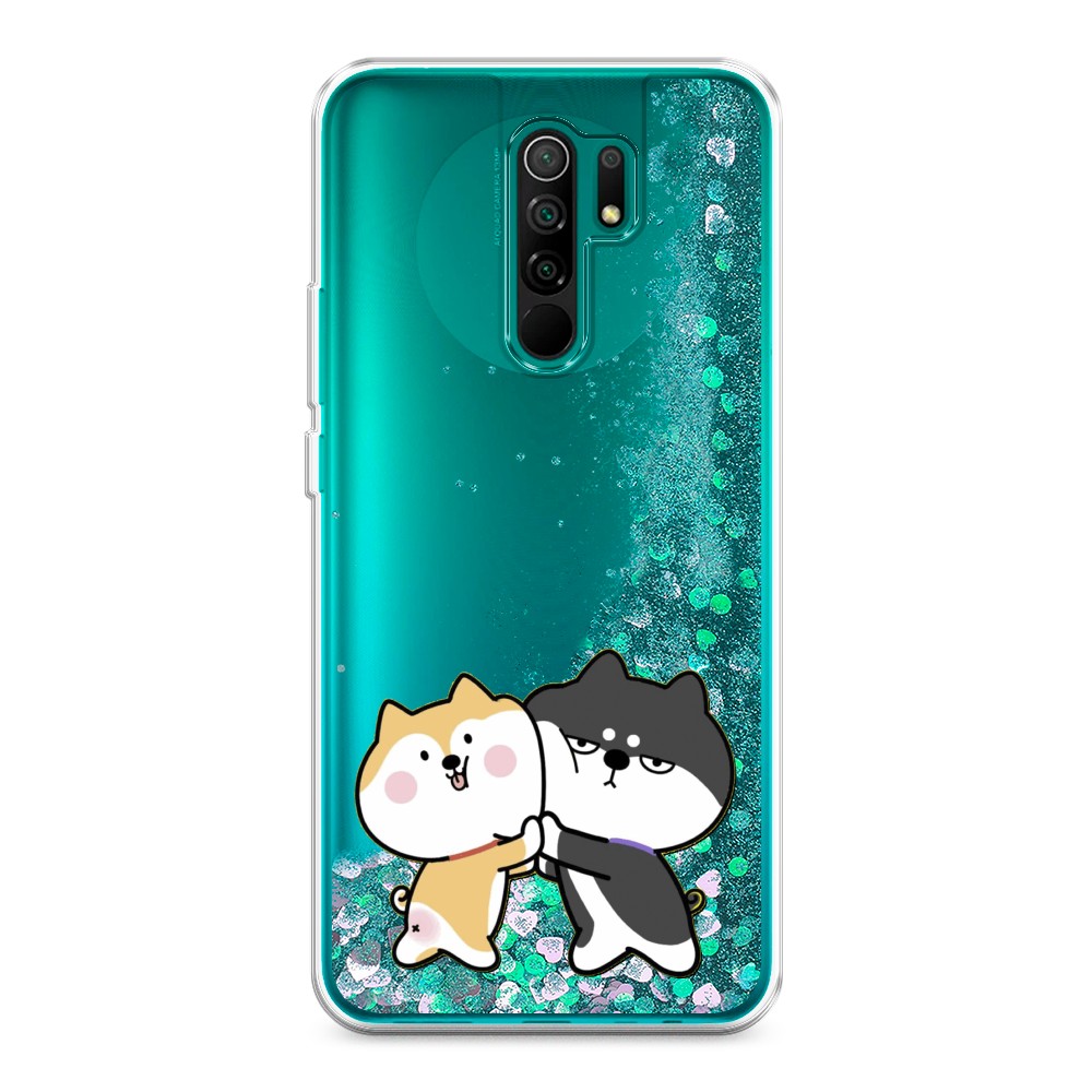 

Жидкий чехол с блестками "Обнимашки акита" на Xiaomi Redmi 9, 38395-1