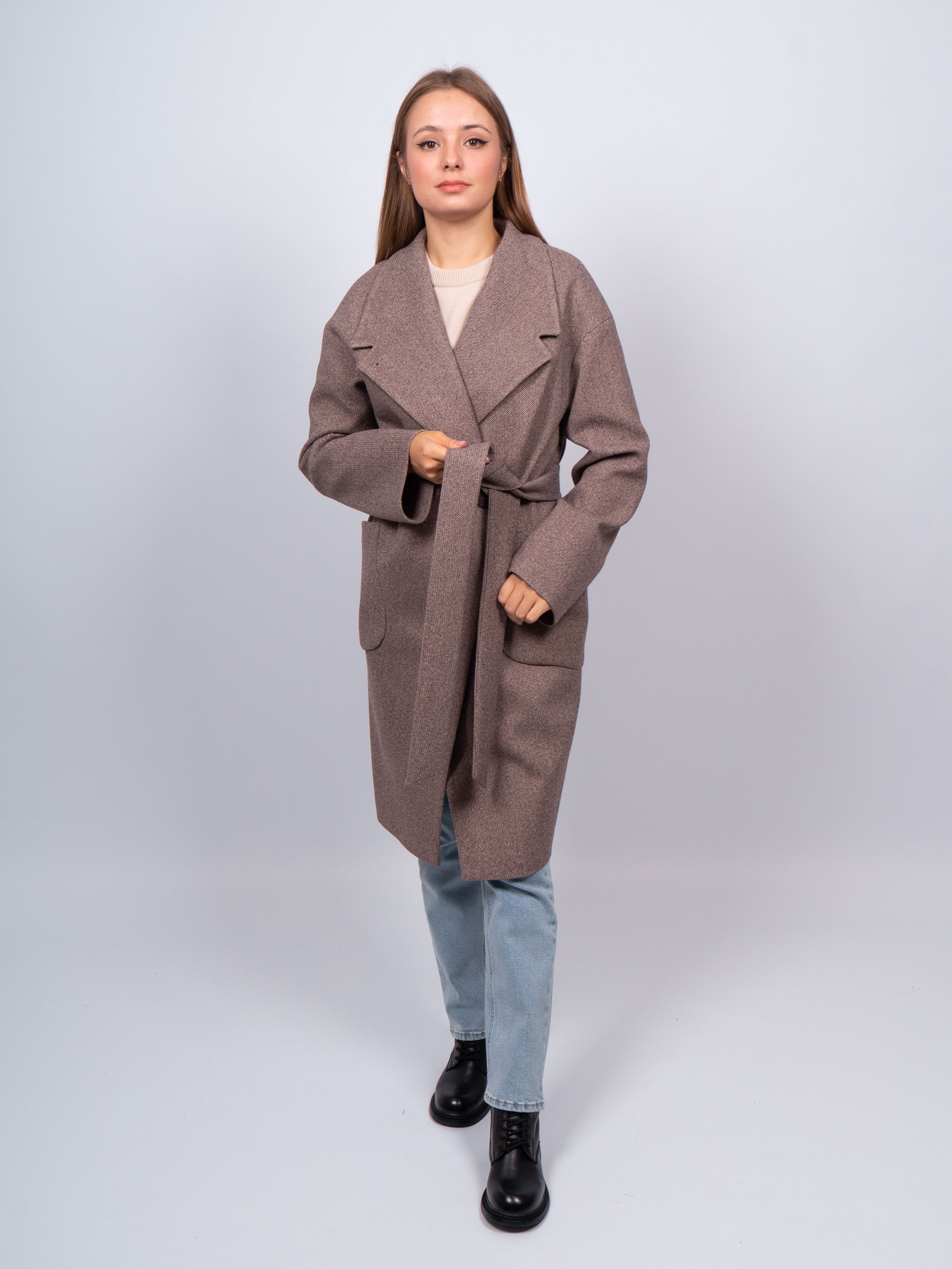 

Пальто женское 365 clothes KR-171-STR коричневое 50 RU, Коричневый, KR-171-STR