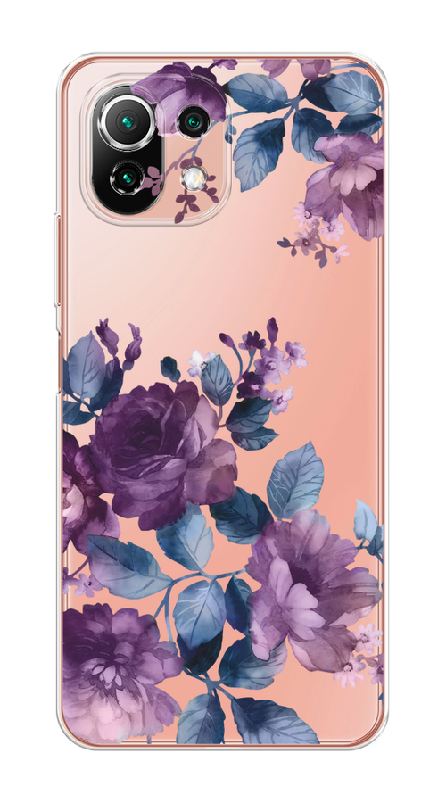 

Чехол на Xiaomi Mi 11 Lite/5G NE "Purple Blossoms", Синий;фиолетовый, 311750-1