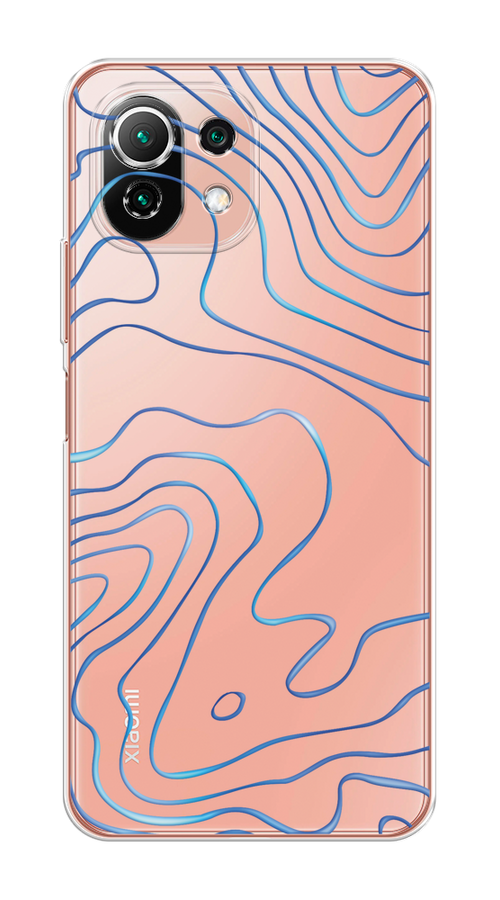 

Чехол на Xiaomi Mi 11 Lite/5G NE "Blue lines", Прозрачный;синий, 311750-1