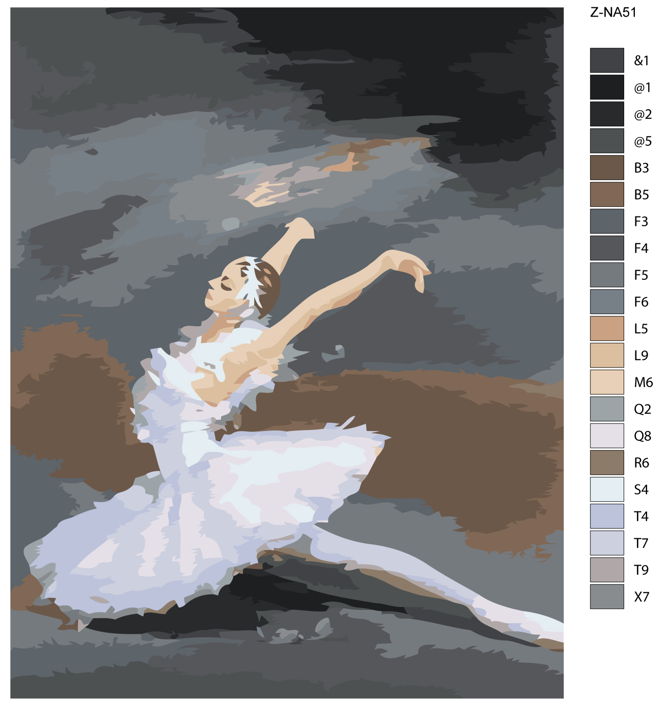 

Картина по номерам, Живопись по номерам, 72 х 90, Z-NA51, Балерина Лебединое озеро, Z-NA51