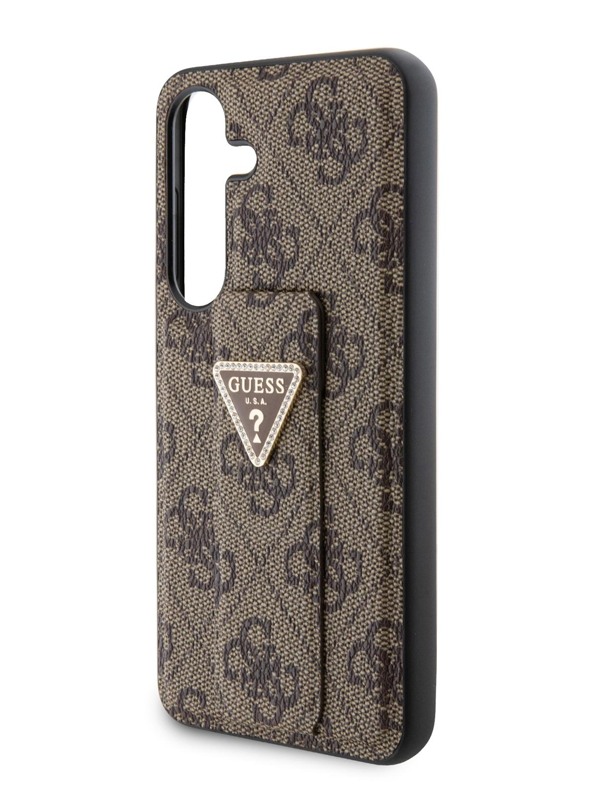 

Чехол Guess для Samsung Galaxy S24 с функцией подставки metal logo Hard Brown, Коричневый