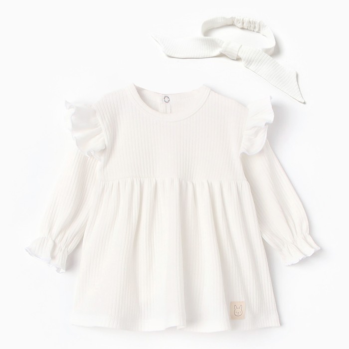 Платье детское Крошка Я BASIC LINE, Белый, 74