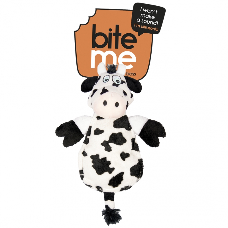 Мягкая игрушка для собак антивандальная, Duvo+ Корова Конни, белый, черный, 35 см