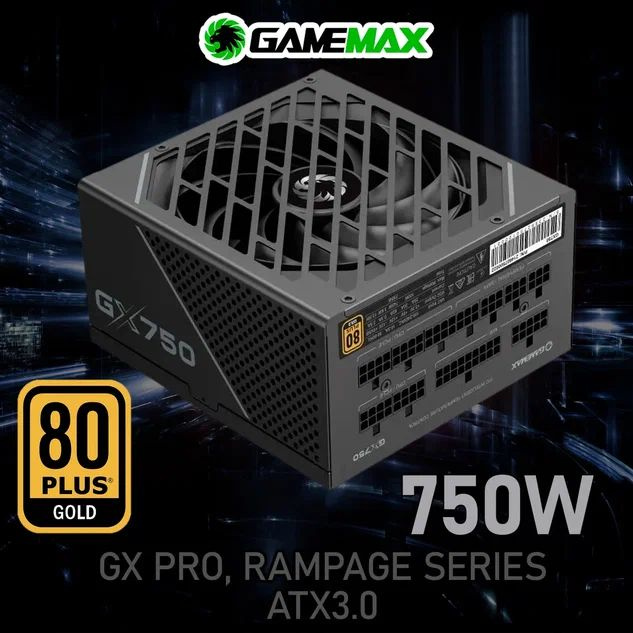 

Блок питания GAMEMAX GX-750 PRO 750W, Чёрный, GX-750 PRO