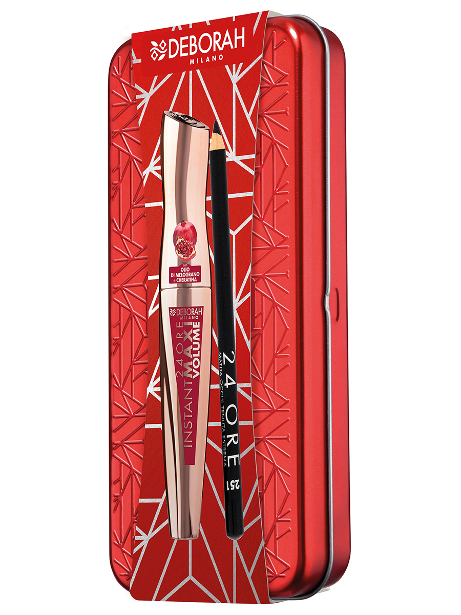 Подарочный набор косметики Deborah Milano Тушь для ресниц + Карандаш для век сумка хлопковая красный карандаш несу искусство 38х42 см черная