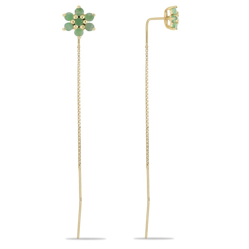 Серьги из серебра Ювелирия T73654, изумруд