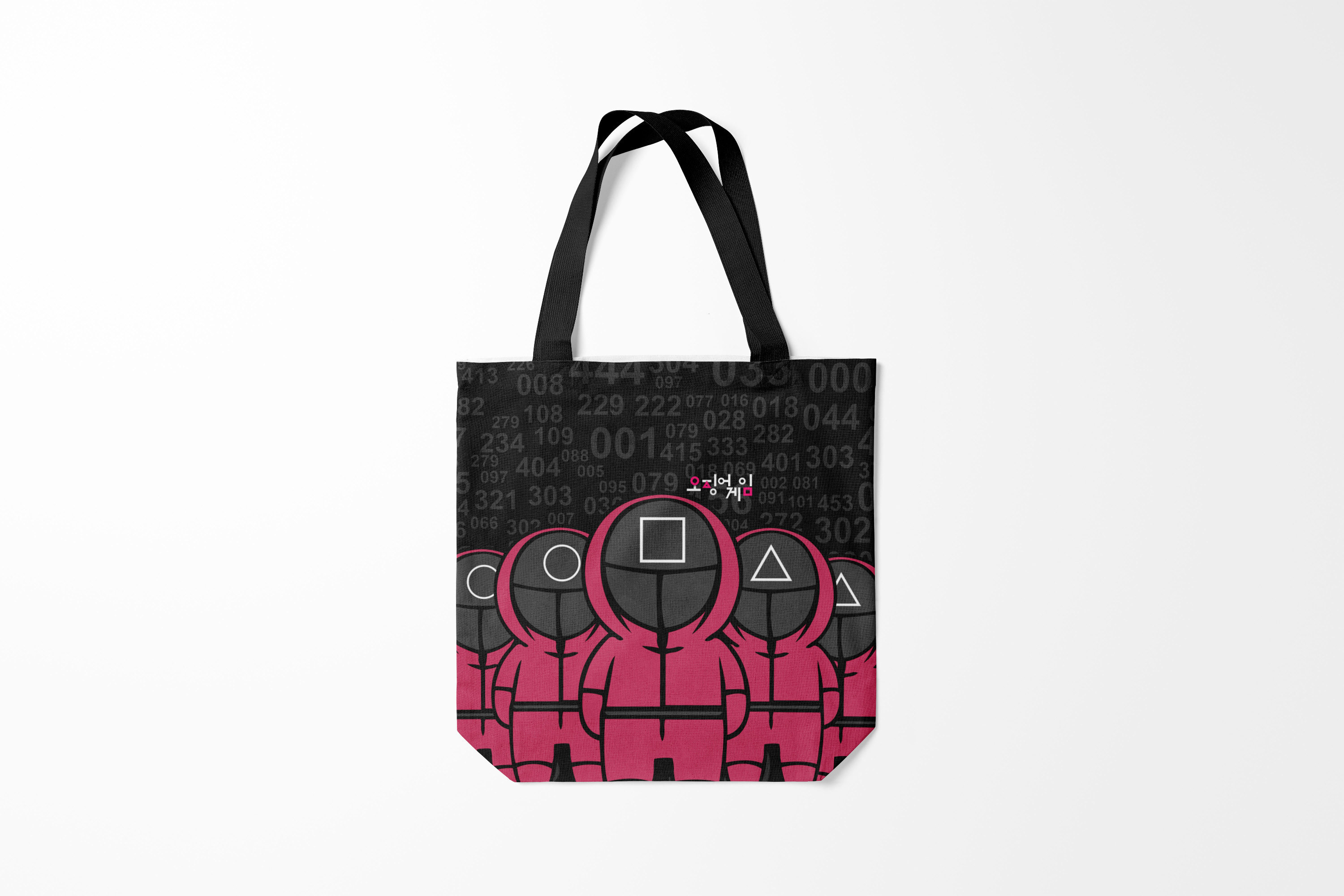 

Сумка шoппер унисекс Burnettie Игра в кальмара, черный; розовый, Игра в кальмара