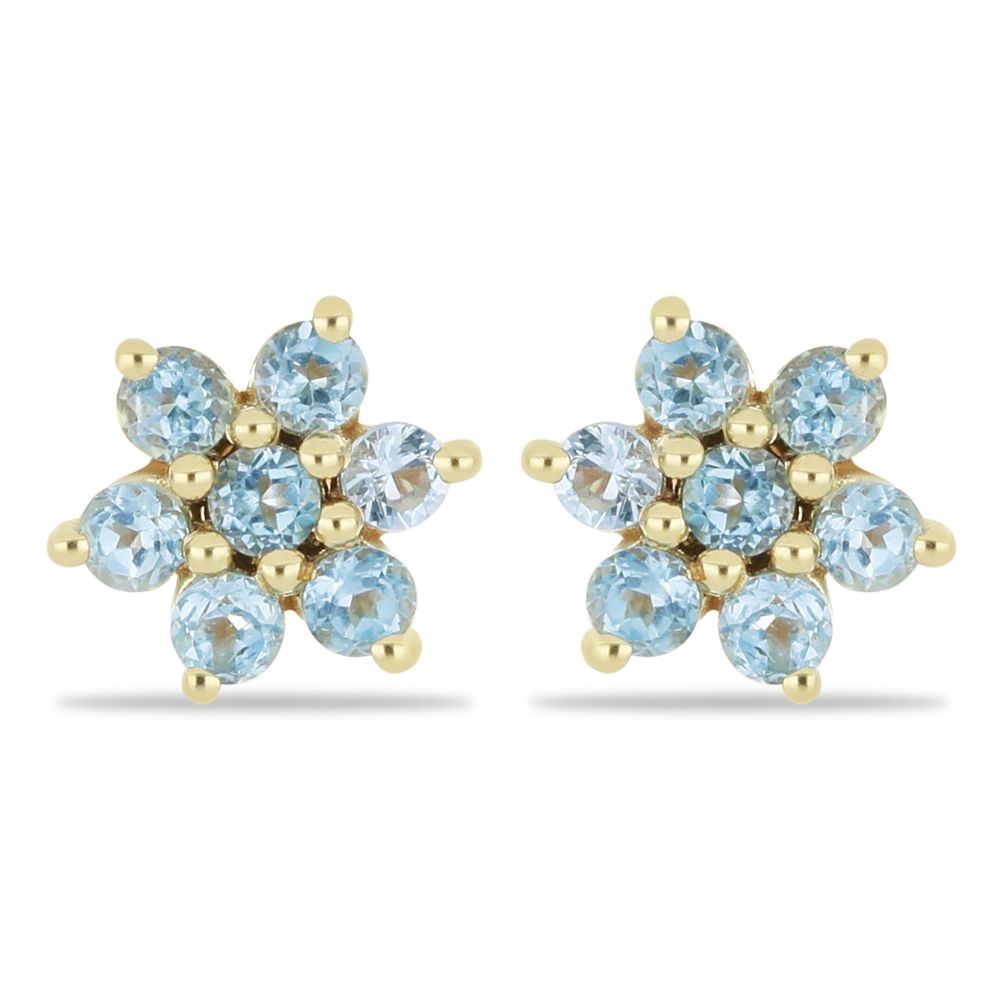 Серьги пусеты из серебра Ювелирия T73644, топаз