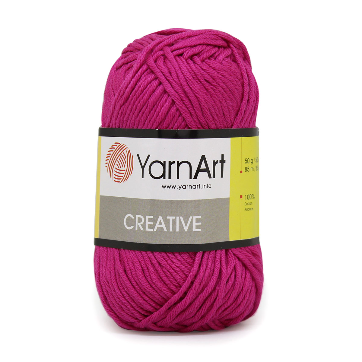 

Пряжа YarnArt 'Creative' 50г, 85м (100% хлопок) (243 малиновый), 5 мотков, Розовый