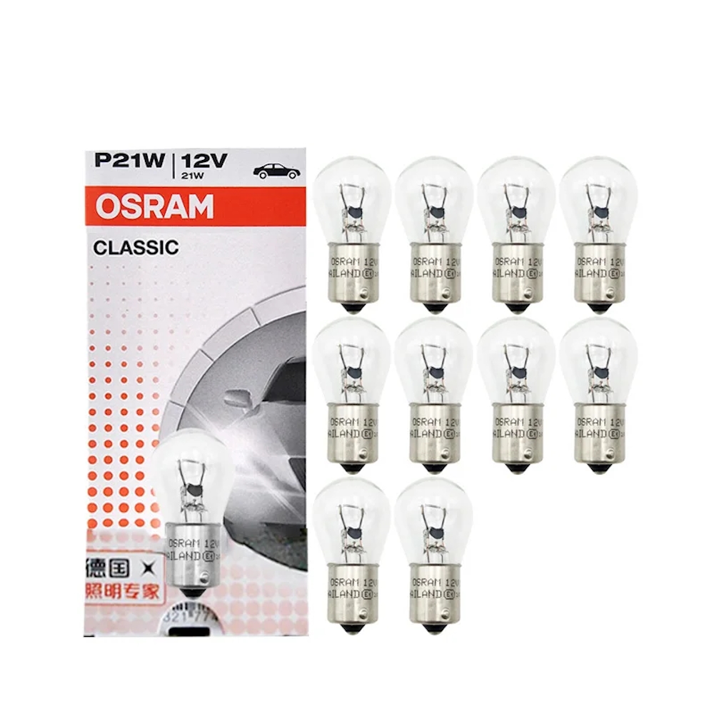 Комплект автомобильных сигнальных ламп Osram P21W (21W 24V) Classic 10шт