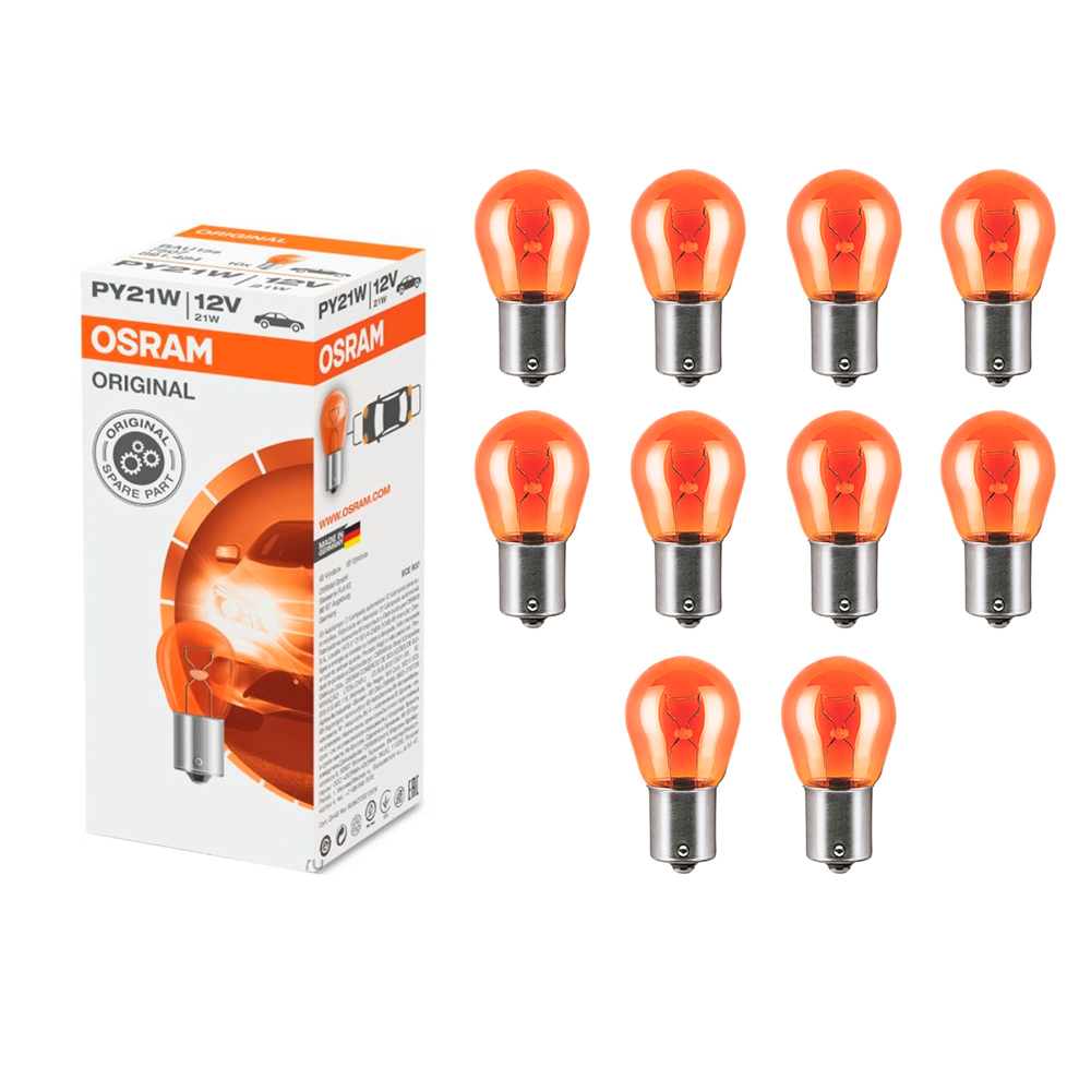 Комплект сигнальных ламп Osram PY21W (21W 12V) Original Line 7506 10шт