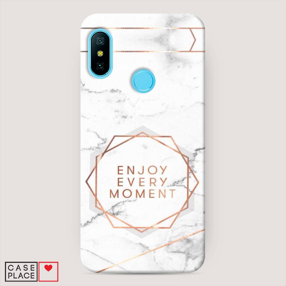 фото Пластиковый чехол "enjoy every moment мрамор" на xiaomi redmi 6 pro awog