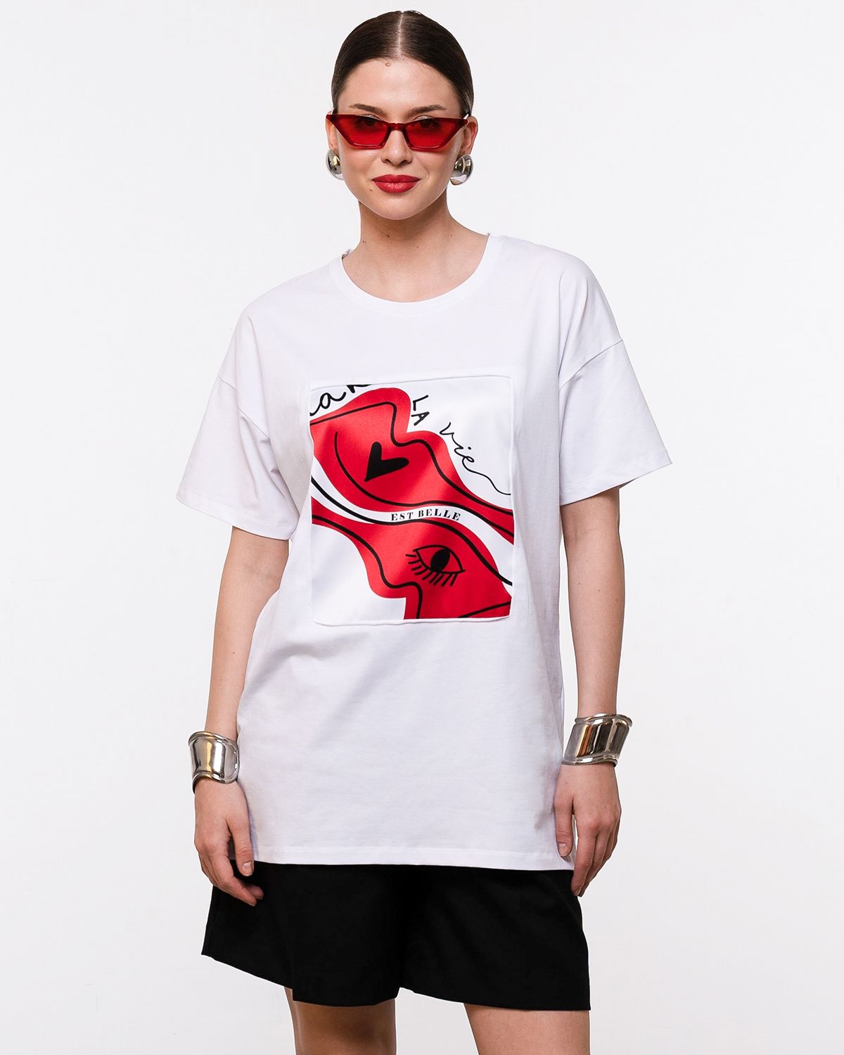 

Футболка женская SAHAR Art lab OFKD белая 44-48 RU, Белый, OFKD