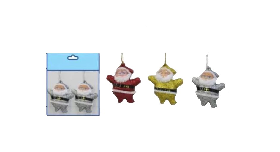 фото Набор елочных игрушек snowmen дед мороз е50686 6 см 2 шт. цвет в ассортименте