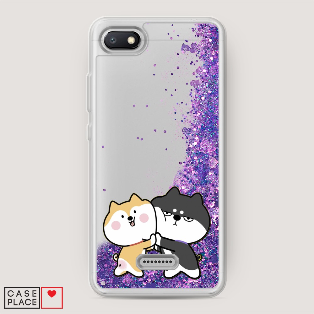 

Жидкий чехол с блестками "Обнимашки акита" на Xiaomi Redmi 6A, 34192-1