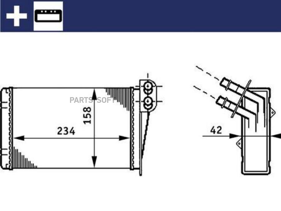 MAHLE AH73000S Радиатор печки RENAULT CLIO II 1шт