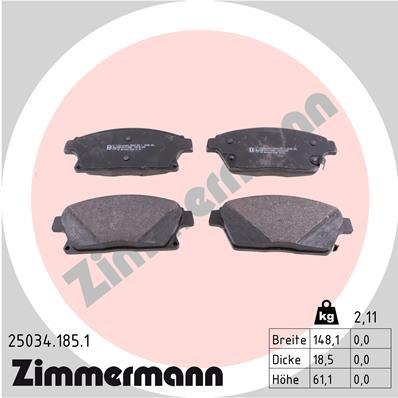 

Тормозные колодки ZIMMERMANN передние с датчиком 25034.185.1