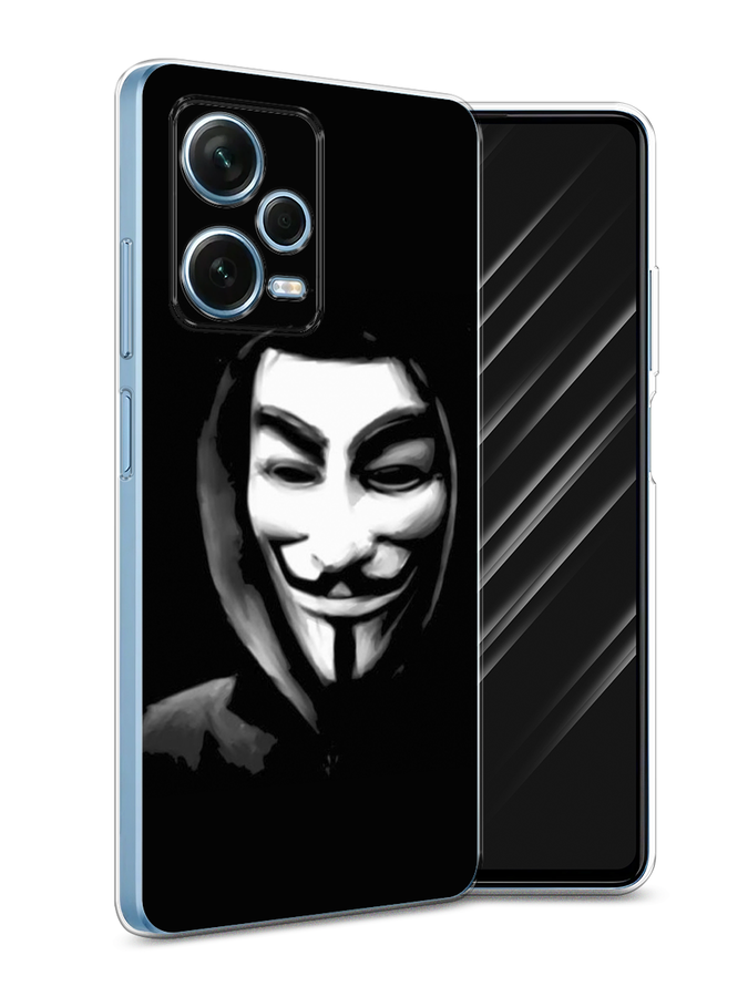 

Чехол Awog для Xiaomi Redmi Note 12 Pro Plus "Анонимус", Черный;серый;белый, 317150-5