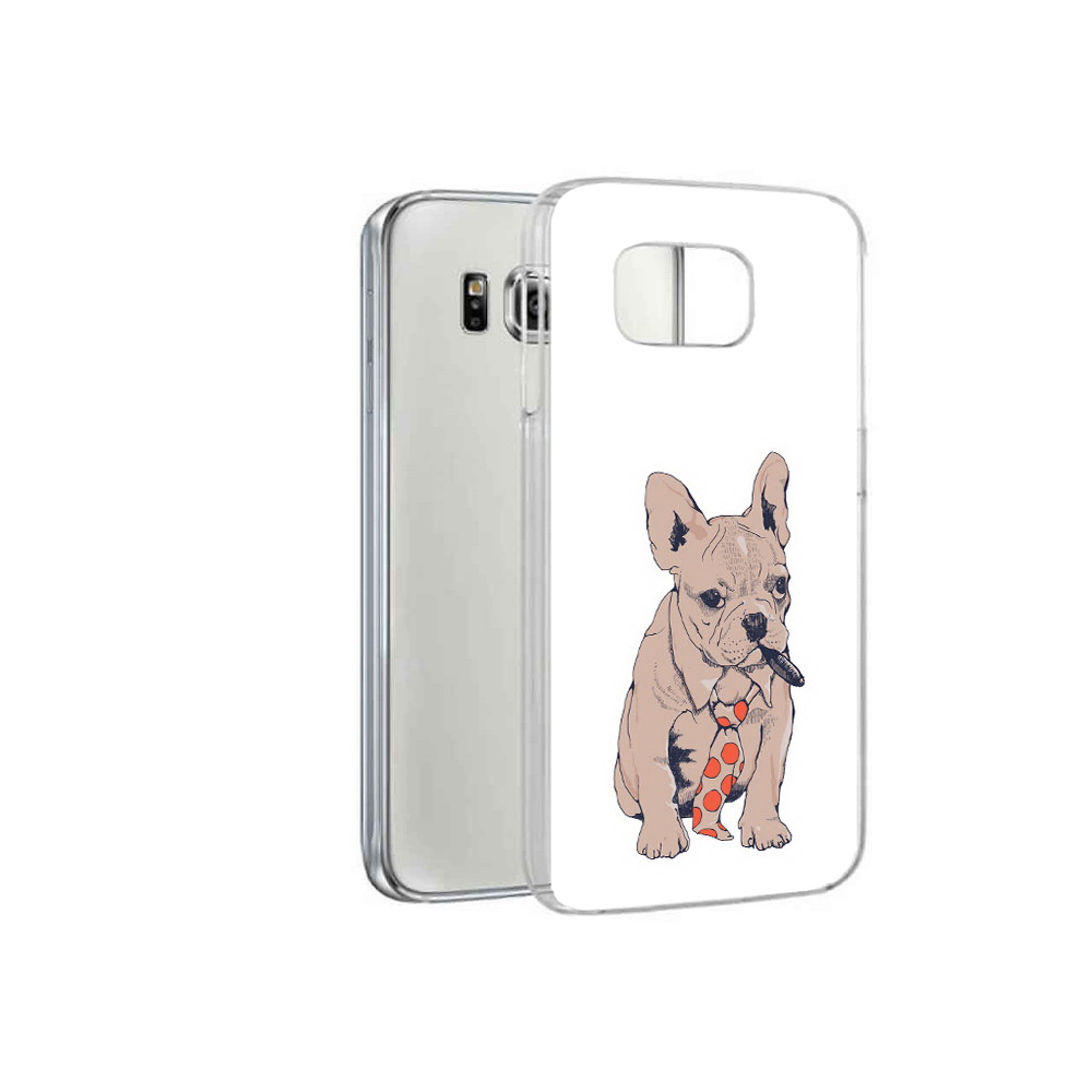 

Чехол MyPads Tocco для Samsung Galaxy S6 бульдог с сигарой (PT12300.506.250), Прозрачный, Tocco