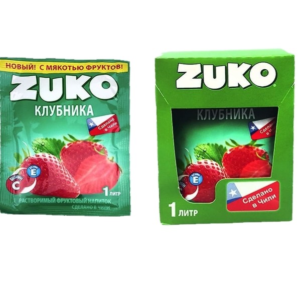 Растворимый напиток Zuko Клубника 12 шт по 20 г
