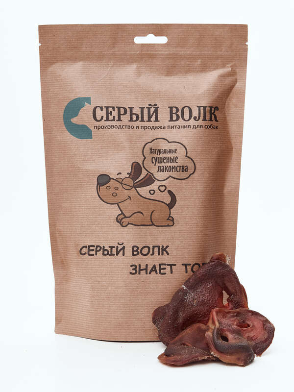 Лакомство для собак Серый волк, пятачок свиной сушеный, 1 кг