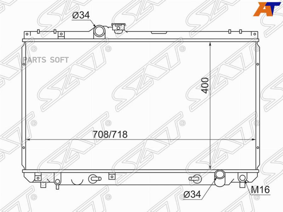 

SAT Радиатор TOYOTA CHASER/CRESTA/VEROSSA/MARK II #ZX100/#ZX110 2.0/3.0 96-