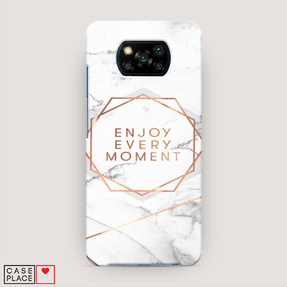 фото Пластиковый чехол "enjoy every moment мрамор" на xiaomi poco x3 nfc awog