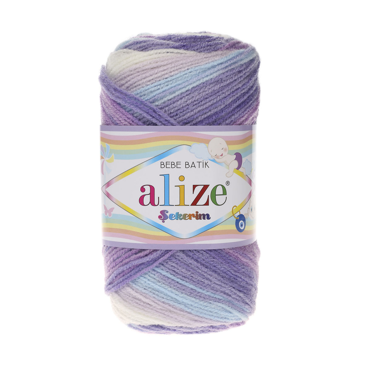 

Пряжа ALIZE 'Sekerim Batik' 100г, 320м, 100% акрил, 3483 секционный, 5 мотков