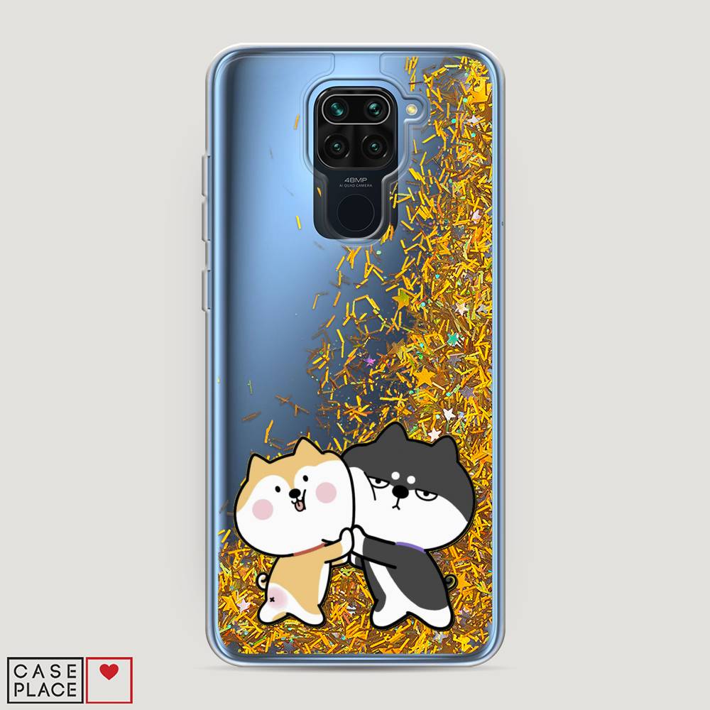 

Жидкий чехол с блестками "Обнимашки акита" на Xiaomi Redmi 10X 4G, 38290-1