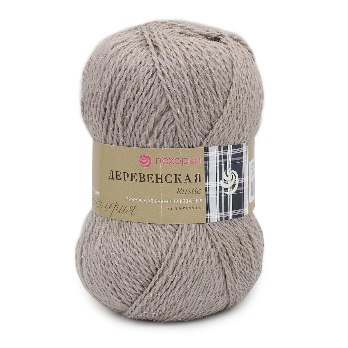 фото Пряжа пехорка 'деревенская' 100г, 250м, 100% шерсть, 388 тёмная верба, 10 мотков