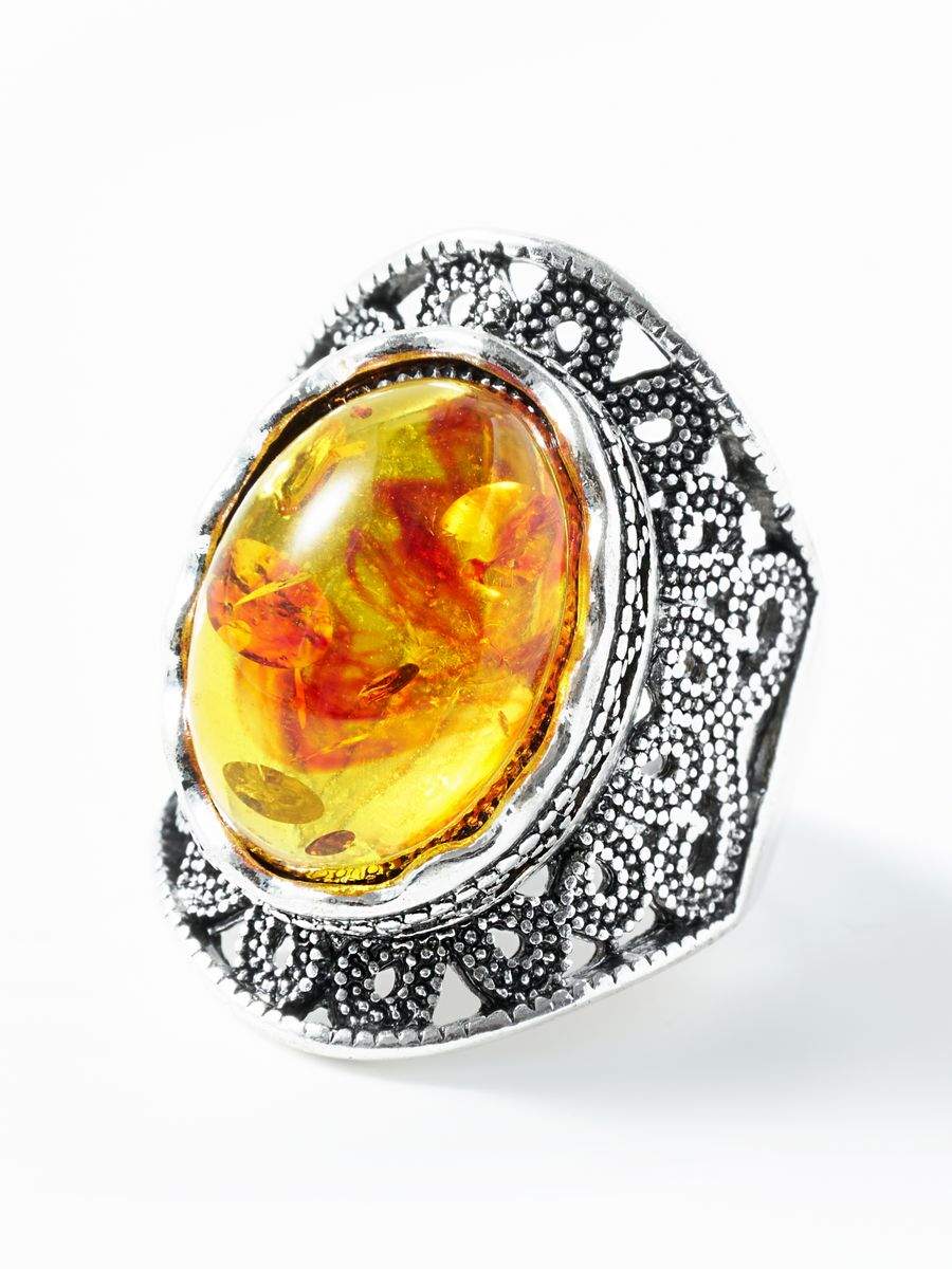 

Кольцо из латуни р.. SHINE & BEAUTY KWK00007, янтарь, KWK00007