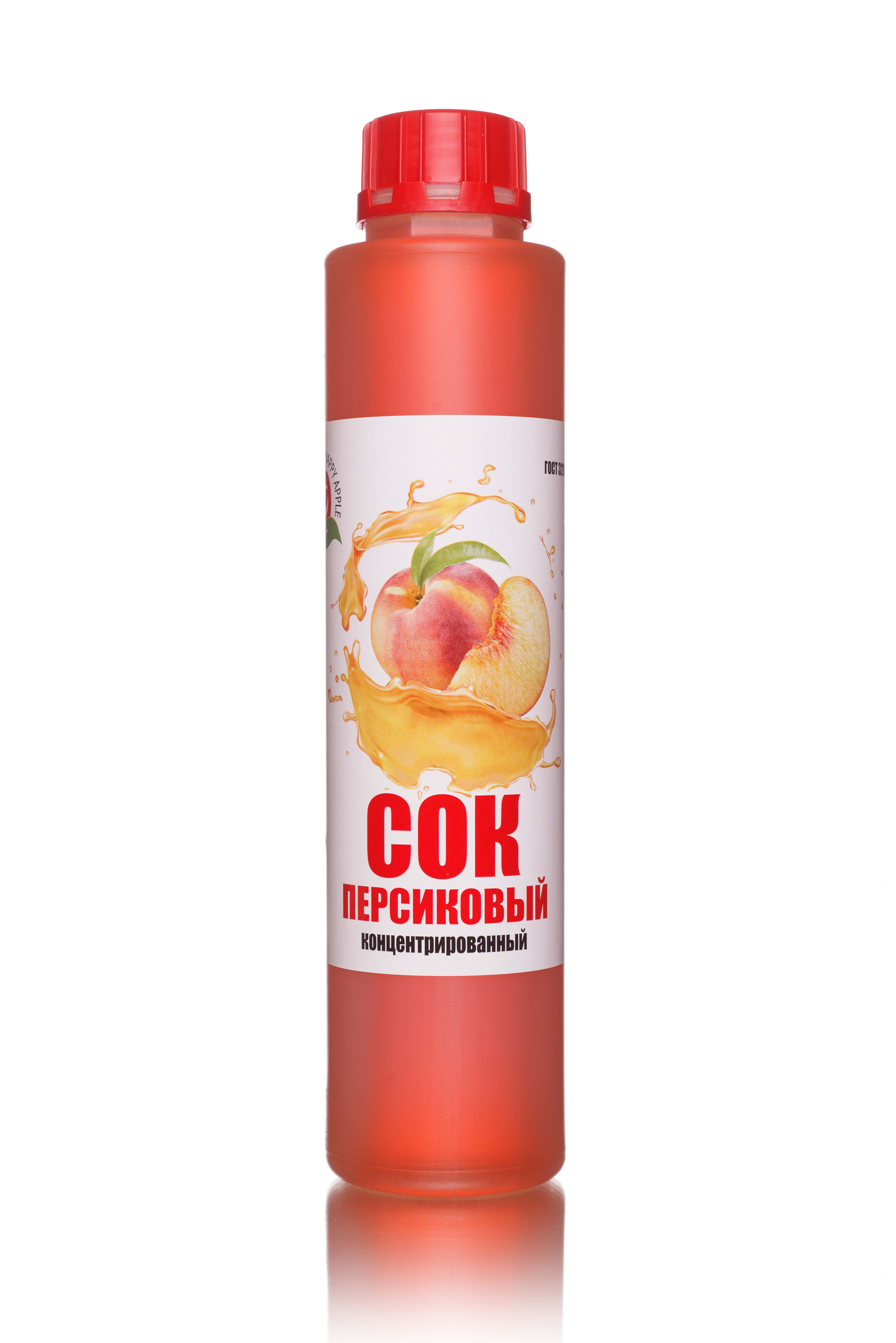 Сок концентрированный Happy Apple Персиковый, кисл. 1,7% бутылка 1 кг