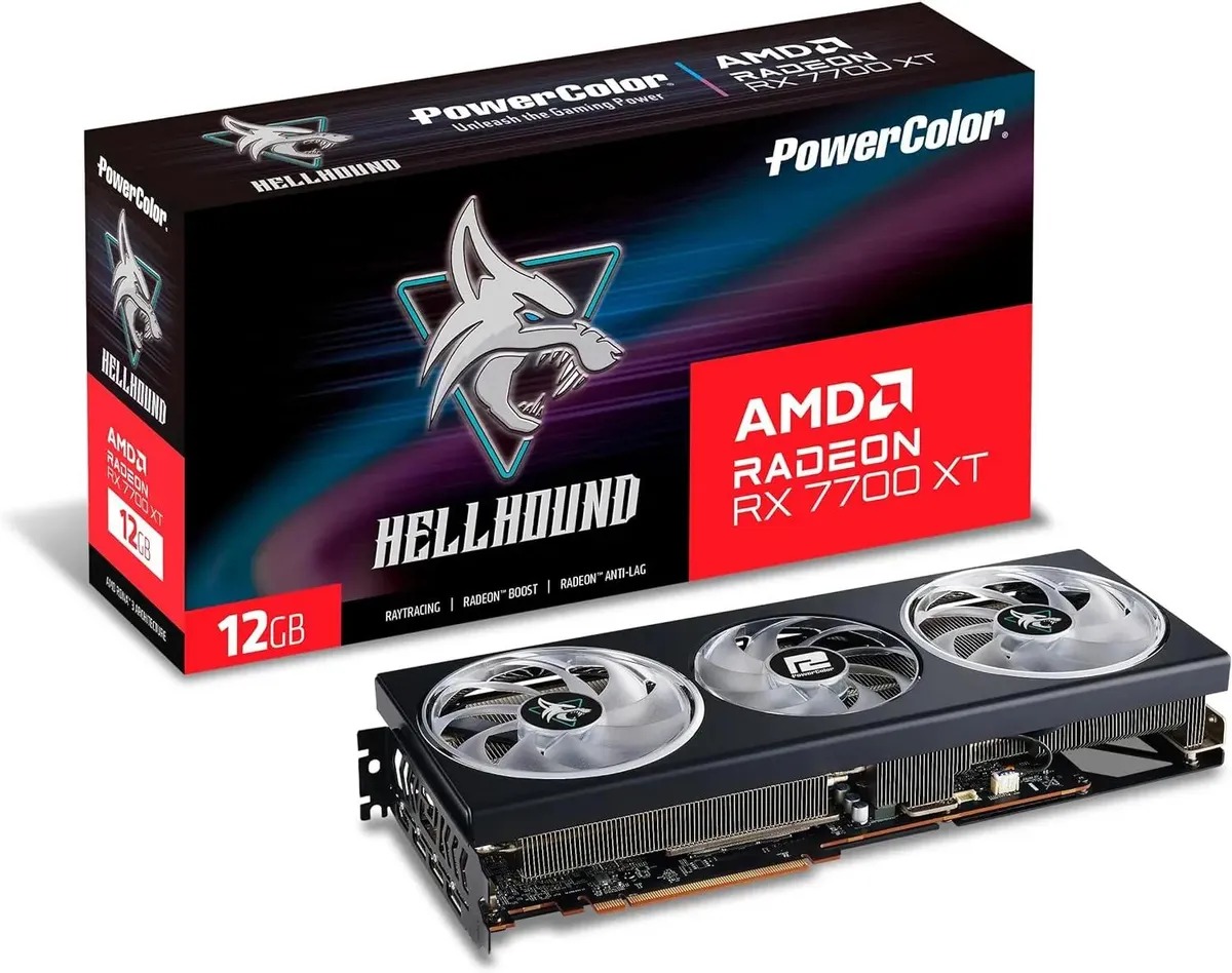 

Видеокарта PowerColor AMD Radeon RX 7700 XT, Черный, Radeon RX 7700 XT