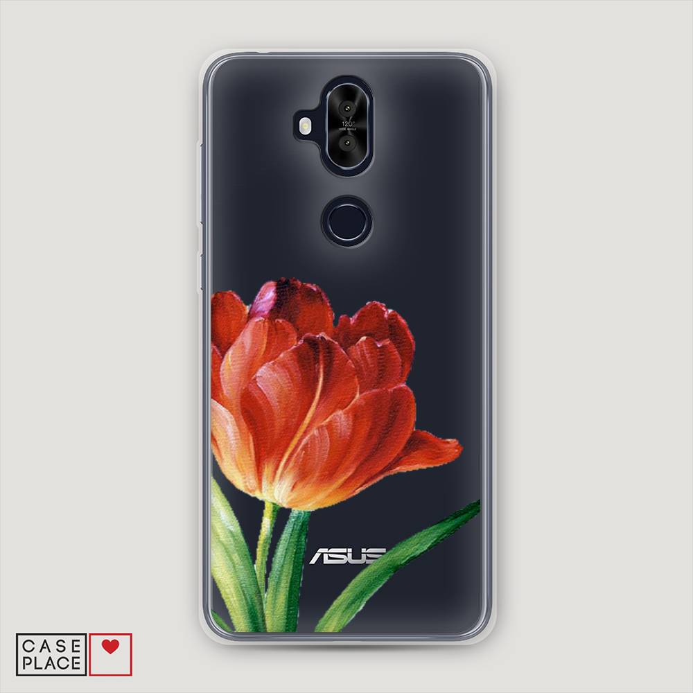 фото Чехол awog "красный тюльпан" для asus zenfone 5 lite (zc600kl)