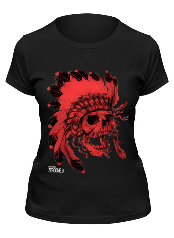 

Футболка женская Printio Skull черная S, Черный, Skull