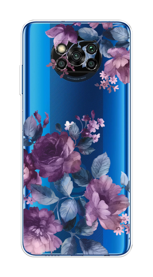 

Чехол на Poco X3/X3 Pro "Purple Blossoms", Синий;фиолетовый, 310650-1