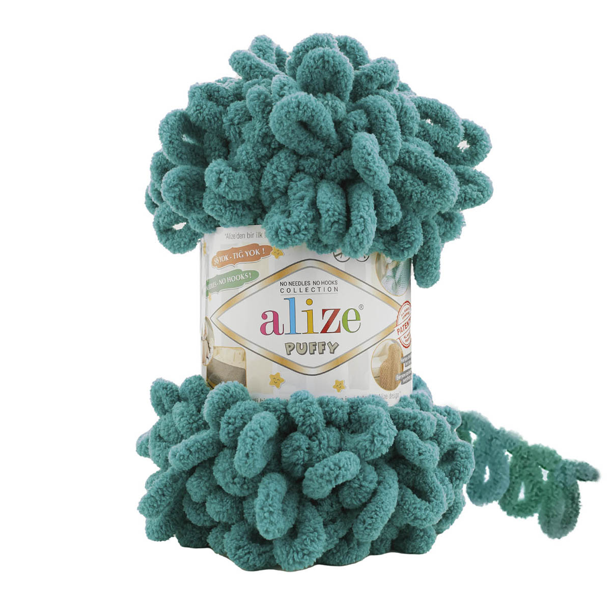 фото Пряжа alize 'puffy' 100г, 9м, 100% микрополиэстер, 847 изумруд, 5 мотков