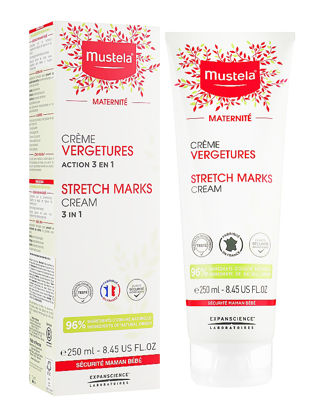 Крем для тела от растяжек 3 в 1 MUSTELA Maternity Stretch Marks Cream 3 in 1, 250 мл maternity bra breastfeeding maternity