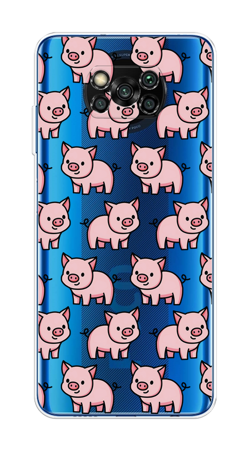 

Чехол на Poco X3/X3 Pro "Веселые поросята", Розовый;черный;прозрачный, 310650-1