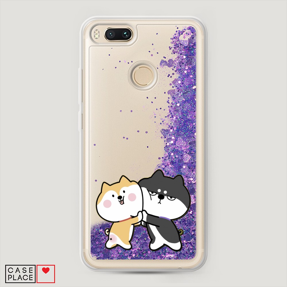 

Жидкий чехол с блестками "Обнимашки акита" на Xiaomi Mi A1, 32692-1