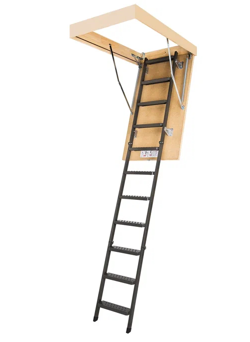фото Лестница складная металлическая чердачная fakro lms 70х120х280 см