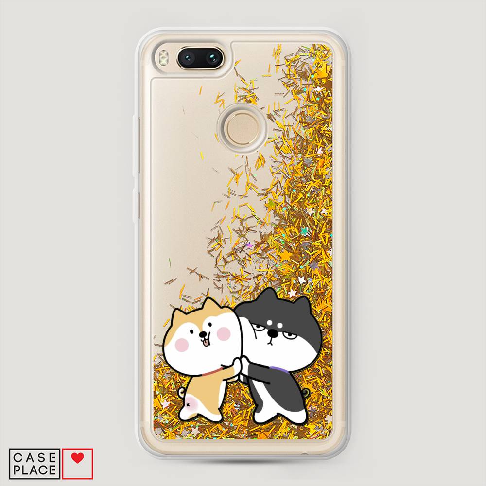 

Жидкий чехол с блестками "Обнимашки акита" на Xiaomi Mi A1, 32690-1