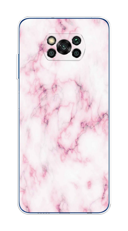 

Чехол на Poco X3/X3 Pro "Мрамор с розовым", Белый;розовый, 310650-1