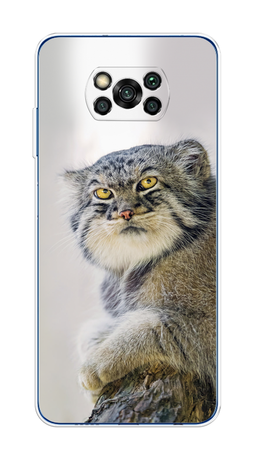 

Чехол на Poco X3/X3 Pro "Кот манул 1", Серый;белый;желтый, 310650-1