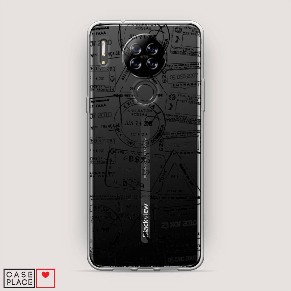 

Чехол на Blackview A80 "Visa stamps 2", Белый;черный;серый, 280150-2