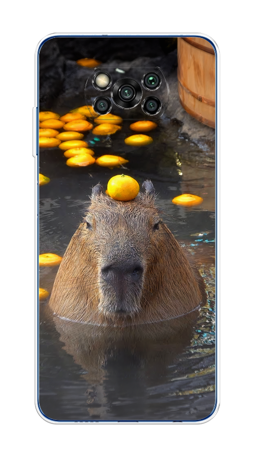 

Чехол на Poco X3/X3 Pro "Капибара отдыхает", Коричневый;оранжевый;серый, 310650-1