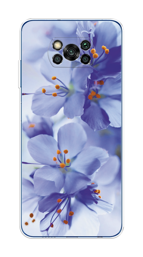

Чехол на Poco X3/X3 Pro "Фиолетовые цветки", Фиолетовый;синий, 310650-1